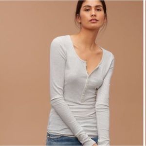 Aritzia Golden by TNA Hennechar Long Sleeve Shirt Size XS